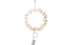 Metall Kranz mit Beleuchtung Holiday, goldfarbig, 28 cm
