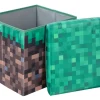 Minecraft Sitz- und Aufbewahrungsbox Grasblock, braun/grün