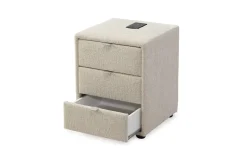Nachtkonsole Lissy, beige, inkl. USB Aufladestation