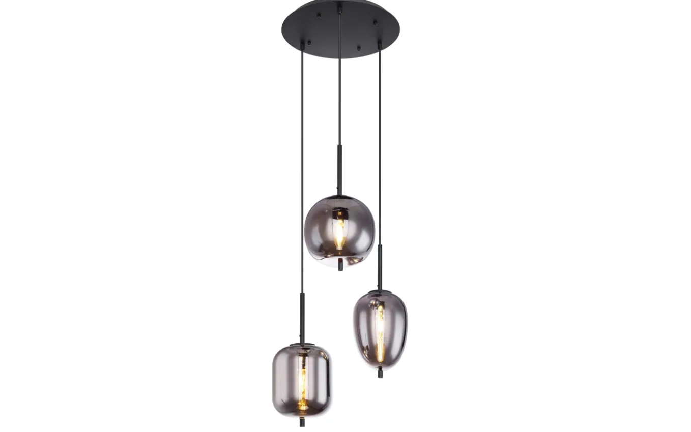Pendelleuchte Blacky, schwarz, 3-flammig, 46 cm