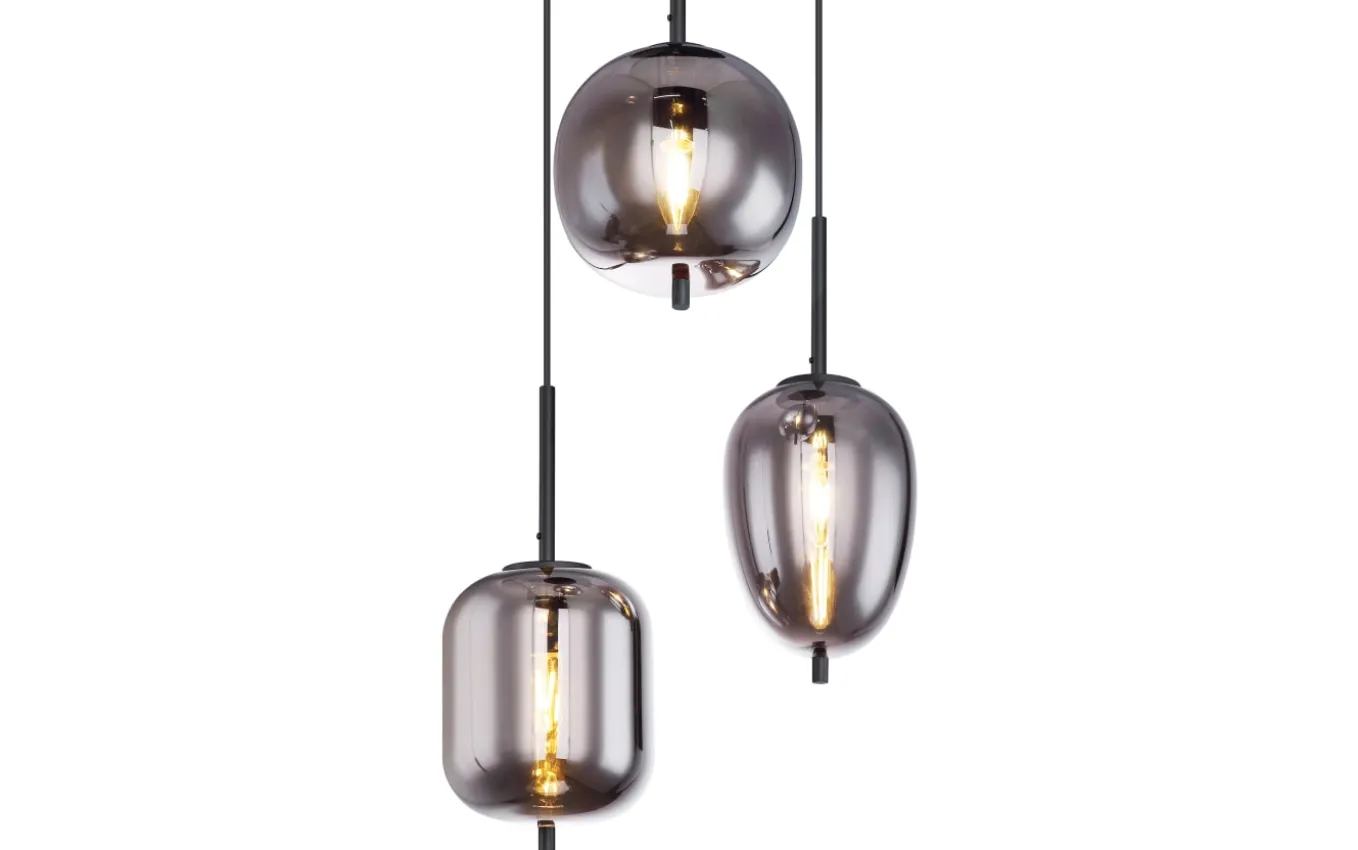 Pendelleuchte Blacky, schwarz, 3-flammig, 46 cm