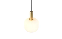 Pendelleuchte Diva, weiß/messing, 1-flammig