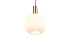 Pendelleuchte Diva, weiß/messing, 1-flammig