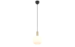 Pendelleuchte Diva, weiß/messing, 1-flammig