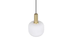 Pendelleuchte Diva, weiß/messing, 1-flammig