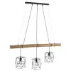 Pendelleuchte Edgar, holz/schwarz, 120 cm