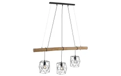 Pendelleuchte Edgar, holz/schwarz, 120 cm