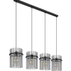 Pendelleuchte Gorley, schwarz, 4-flammig, 110 cm