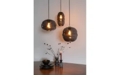 Pendelleuchte Lauren L in goldfarbig/rauchgrau, 1-flammig