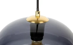 Pendelleuchte Lauren L in goldfarbig/rauchgrau, 1-flammig