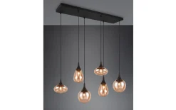 Pendelleuchte Lumina, amber, 6-flammig, inkl. Höhenverstellung