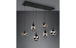 Pendelleuchte Lumina, schwarz/chrom, 6-flammig, inkl. Höhenverstellung