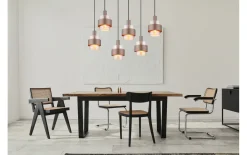 Pendelleuchte Milley, schwarz/bronze, 6-flammig