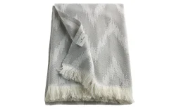 Plaid Zig Zag, Baumwolle/Polyacryl, grau, 140 x 180 cm