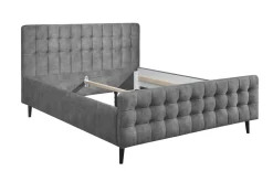 Polsterbett-Gestell Yaron H, anthrazit, 180 x 200 cm, ohne Matratzen und Lattenrost