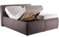 Polsterbett Melodie Plus, grau, 180 × 200 cm, Härtegrad 3 und 4, inkl. Bettkästen