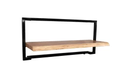 Regal Angola 5, Akazie Massivholz/schwarz, 65 x 30 cm