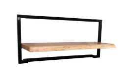 Regal Angola 6, Akazie Massivholz/schwarz, 100 x 30 cm