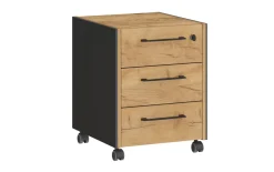 Rollcontainer Podium, Eiche Navarra Nachbildung/graphit matt