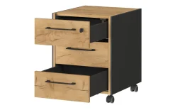 Rollcontainer Podium, Eiche Navarra Nachbildung/graphit matt