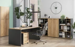 Rollcontainer Podium, Eiche Navarra Nachbildung/graphit matt