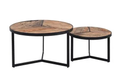 2-Satztisch Oxford, recyceltes Massivholz