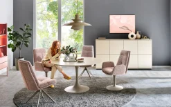 Schalen-Stuhl Virello, rose/beige