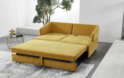 Schlafsofa Emilia, gelb, 160 x 200 cm