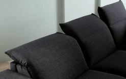 Schlafsofa Florenz, anthrazit, inkl. Longchair, 140 x 208 cm