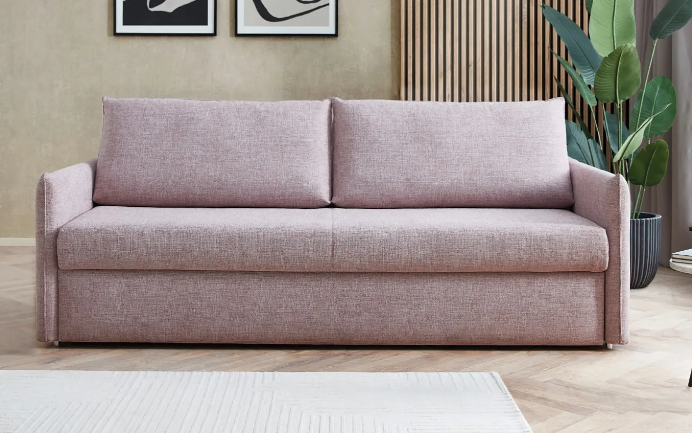Schlafsofa Pisa, rosa, 170 x 200 cm