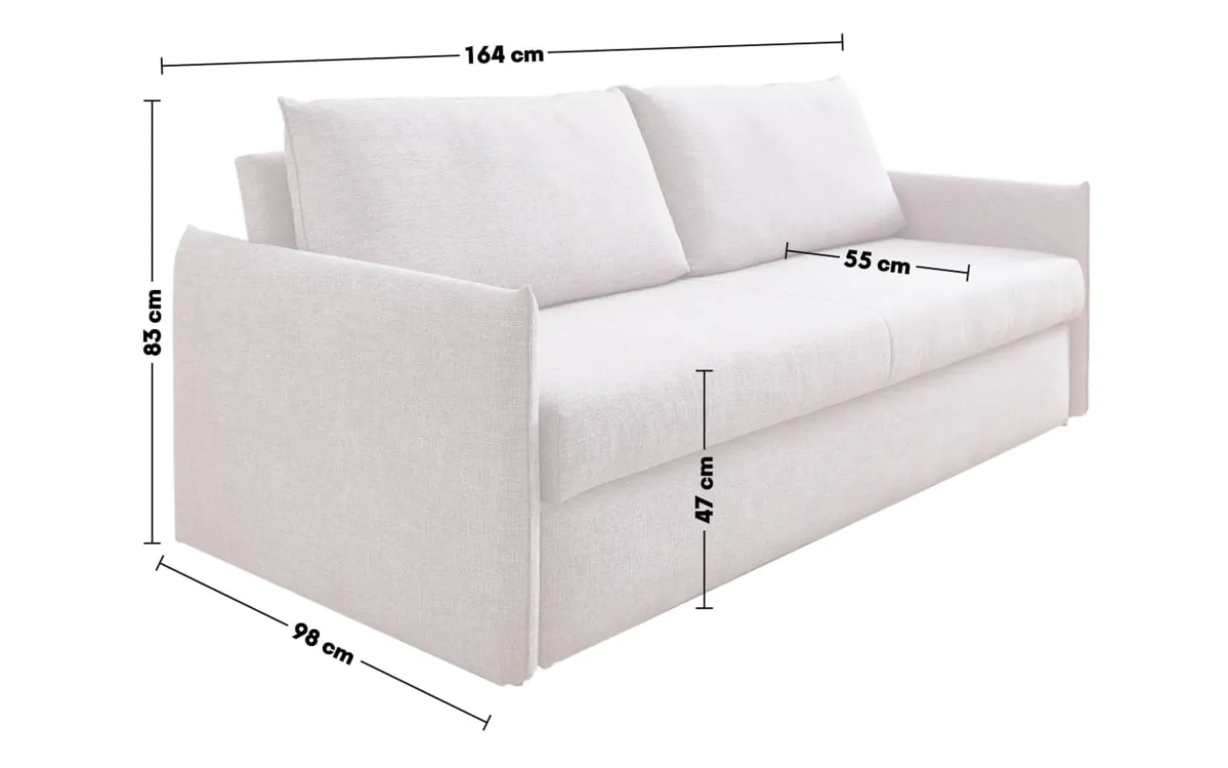 Schlafsofa Pisa, rosa, 170 x 200 cm