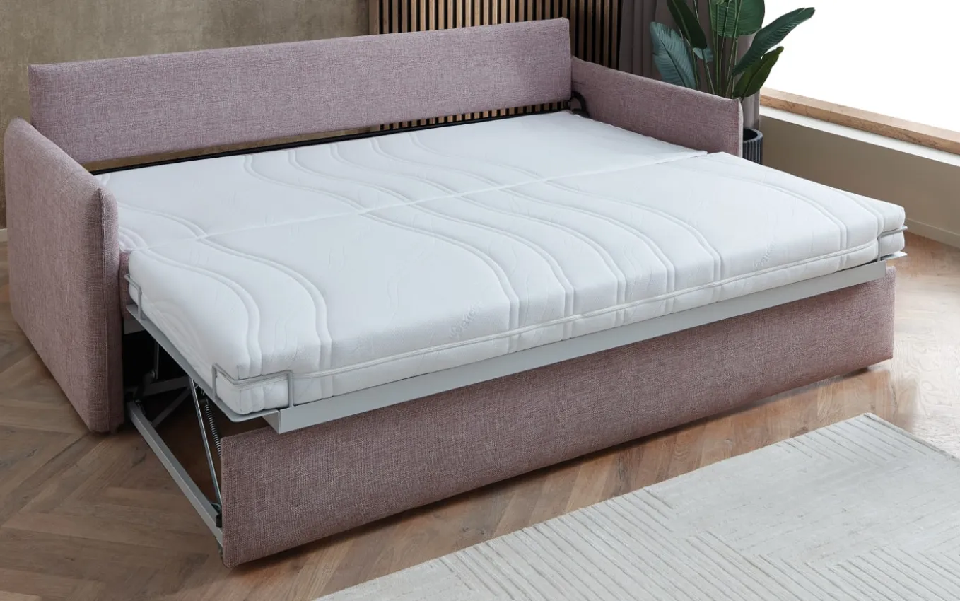 Schlafsofa Pisa, rosa, 170 x 200 cm