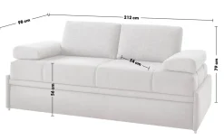 Schlafsofa Twin, grau, 170 x 200 cm