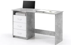 Schreibtisch Adria, betonfarbig/weiß matt