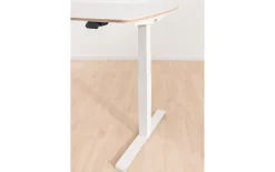 Schreibtisch e-lion 1, kreideweiß, Breite ca. 150 cm, elektrisch höhenverstellbar