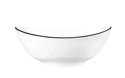 Schüssel oval Black Line in weiß, 21 cm