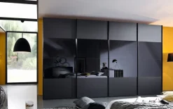Schwebetürenschrank Ajana, schwarz