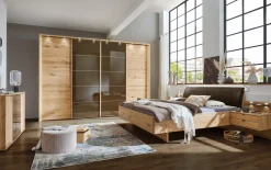 Schwebetürenschrank Cardiff, Eiche Bianco, teilmassiv/braun