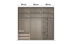 Schwebetürenschrank Contido, champagner, 242 x 223 cm