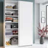 Schwebetürenschrank Fast, weiß, 125 x 195 cm