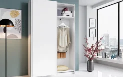 Schwebetürenschrank Fast, weiß, 125 x 195 cm