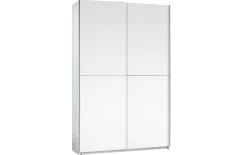 Schwebetürenschrank Fast, weiß, 125 x 195 cm