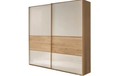 Schwebetürenschrank Kiruna, Eiche, Absetzungen champagner, 200 x 217 cm