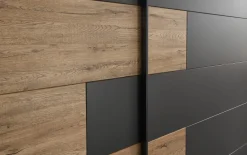 Schwebetürenschrank Linea, Bartex Eiche/graphit, 270 x 211 cm