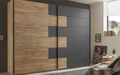Schwebetürenschrank Linea, Bartex Eiche/graphit, 270 x 211 cm