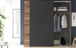 Schwebetürenschrank Medina, Montana Oak, graphit, 215 x 210 cm
