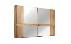 Schwebetürenschrank Paolo, teilmassive Eiche/Treibholz-Nachbildung, 300 x 217 cm