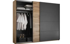 Schwebetürenschrank Rivoli 494, Montana Oak, graphit, 270 x 210 cm