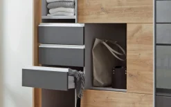 Schwebetürenschrank Saigon, Plankeneiche, 225 x 210 cm