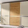 Schwebetürenschrank Savona 2.0, Bianco-Eiche massiv/champagner, 300 x 217 cm